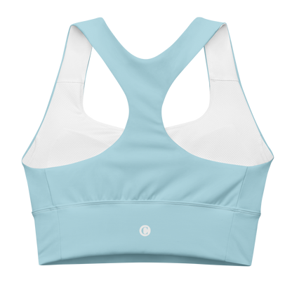 Michigan Upper Peninsula Longline Sports Bra (w/ UP Outline) | '58 Caddie Blue