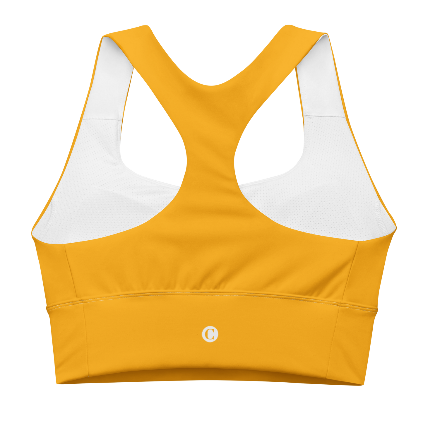 Michigan Upper Peninsula Longline Sports Bra (w/ UP Outline) | Birch Leaf Orange