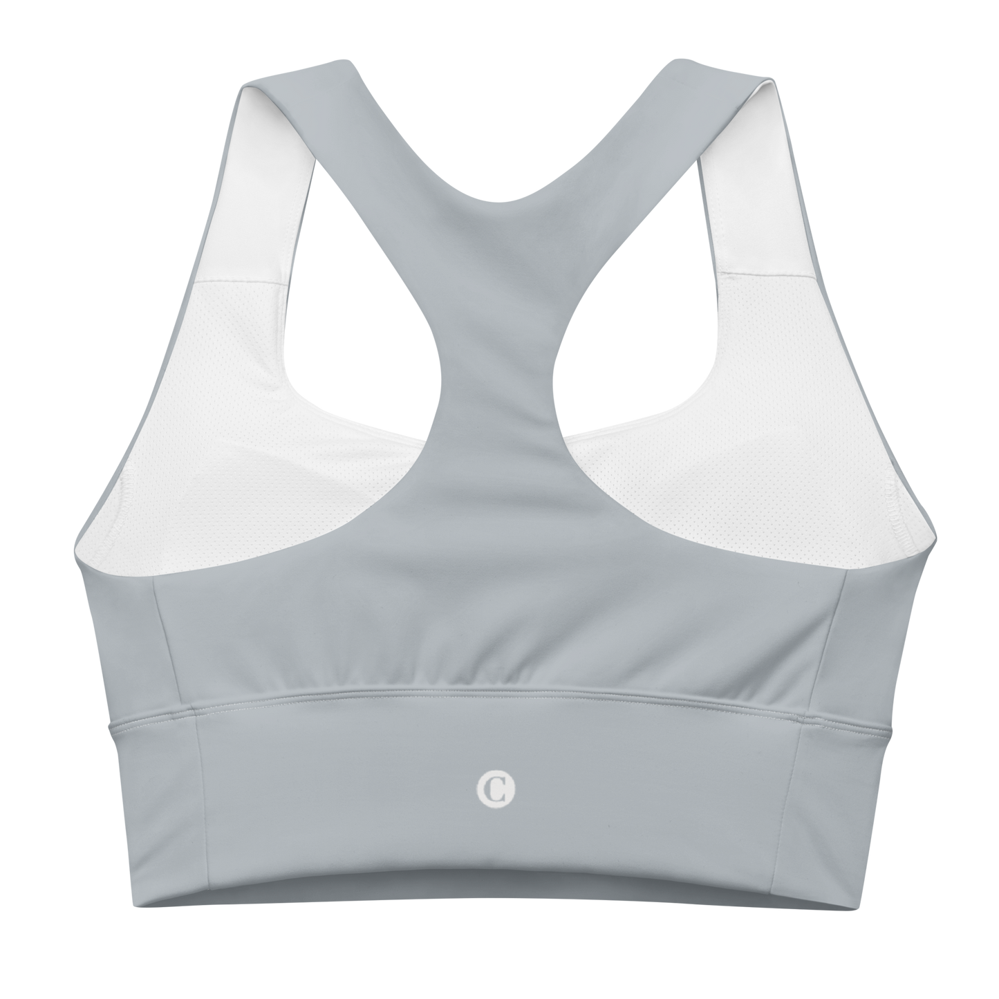 Michigan Upper Peninsula Longline Sports Bra (w/ UP Outline) | Silver