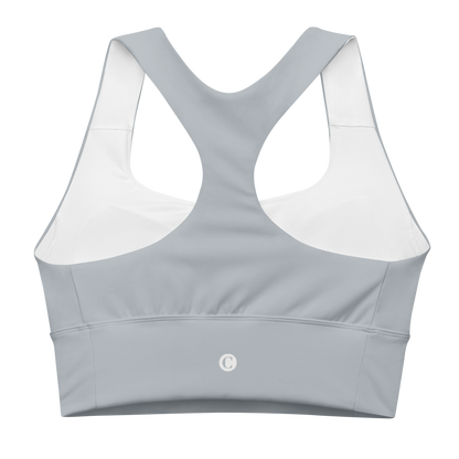 Michigan Upper Peninsula Longline Sports Bra (w/ UP Outline) | Silver