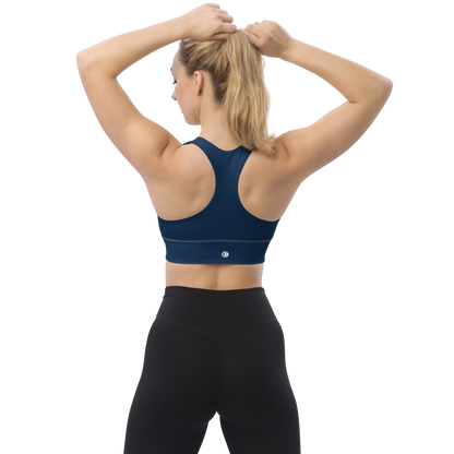 Michigan Upper Peninsula Longline Sports Bra (w/ UP Outline) | Navy