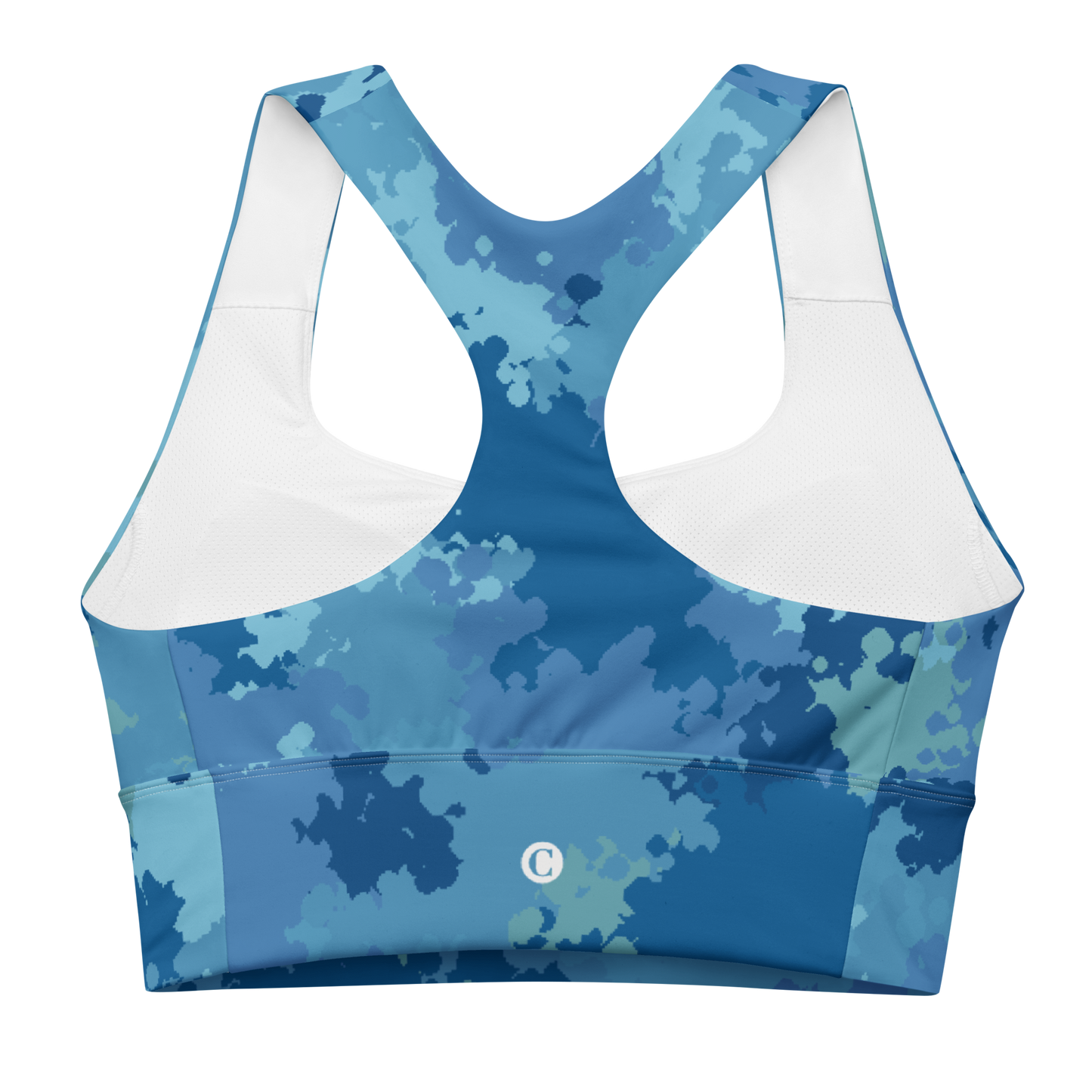 Michigan Upper Peninsula Longline Sports Bra (w/ UP Outline) | Great Lakes Camo