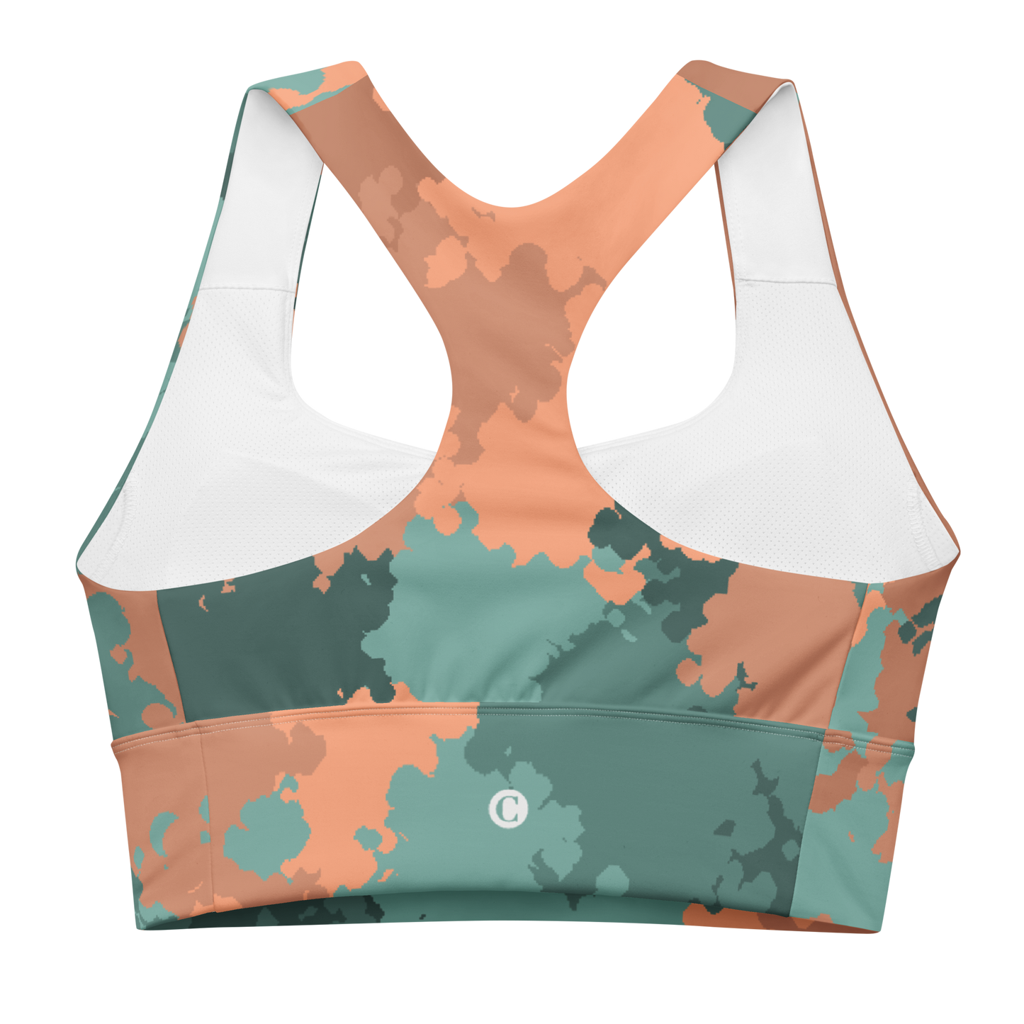 Michigan Upper Peninsula Longline Sports Bra (w/ UP Outline) | Copper County Camo