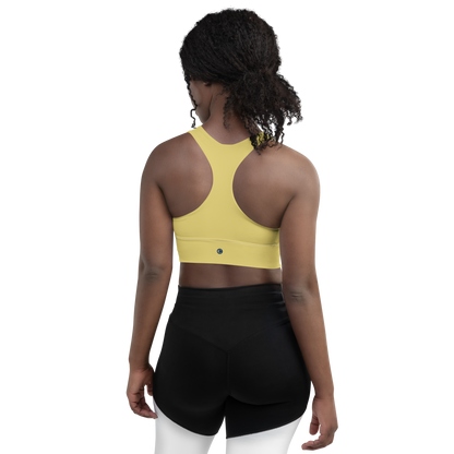 Michigan Upper Peninsula Longline Sports Bra (w/ UP Outline) | Plum Yellow