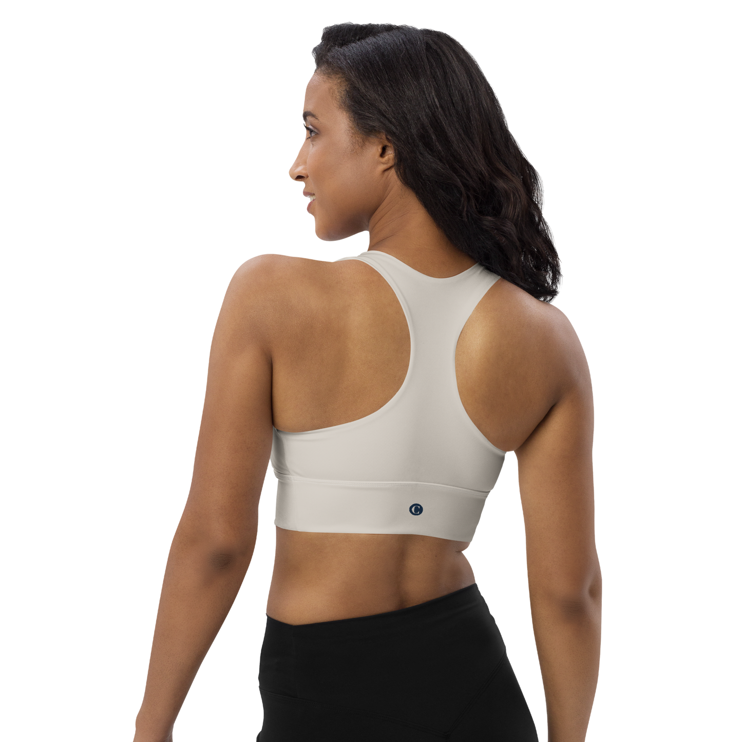 Michigan Upper Peninsula Longline Sports Bra (w/ UP Outline) | Canvas Color