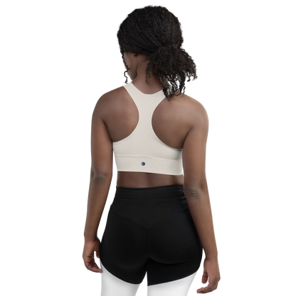 Michigan Upper Peninsula Longline Sports Bra (w/ UP Outline) | Canvas Color