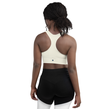 Michigan Upper Peninsula Longline Sports Bra (w/ UP Outline) | Ivory White