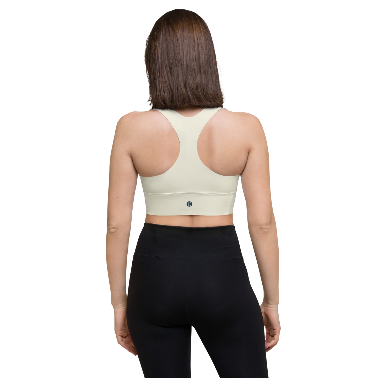 Michigan Upper Peninsula Longline Sports Bra (w/ UP Outline) | Ivory White