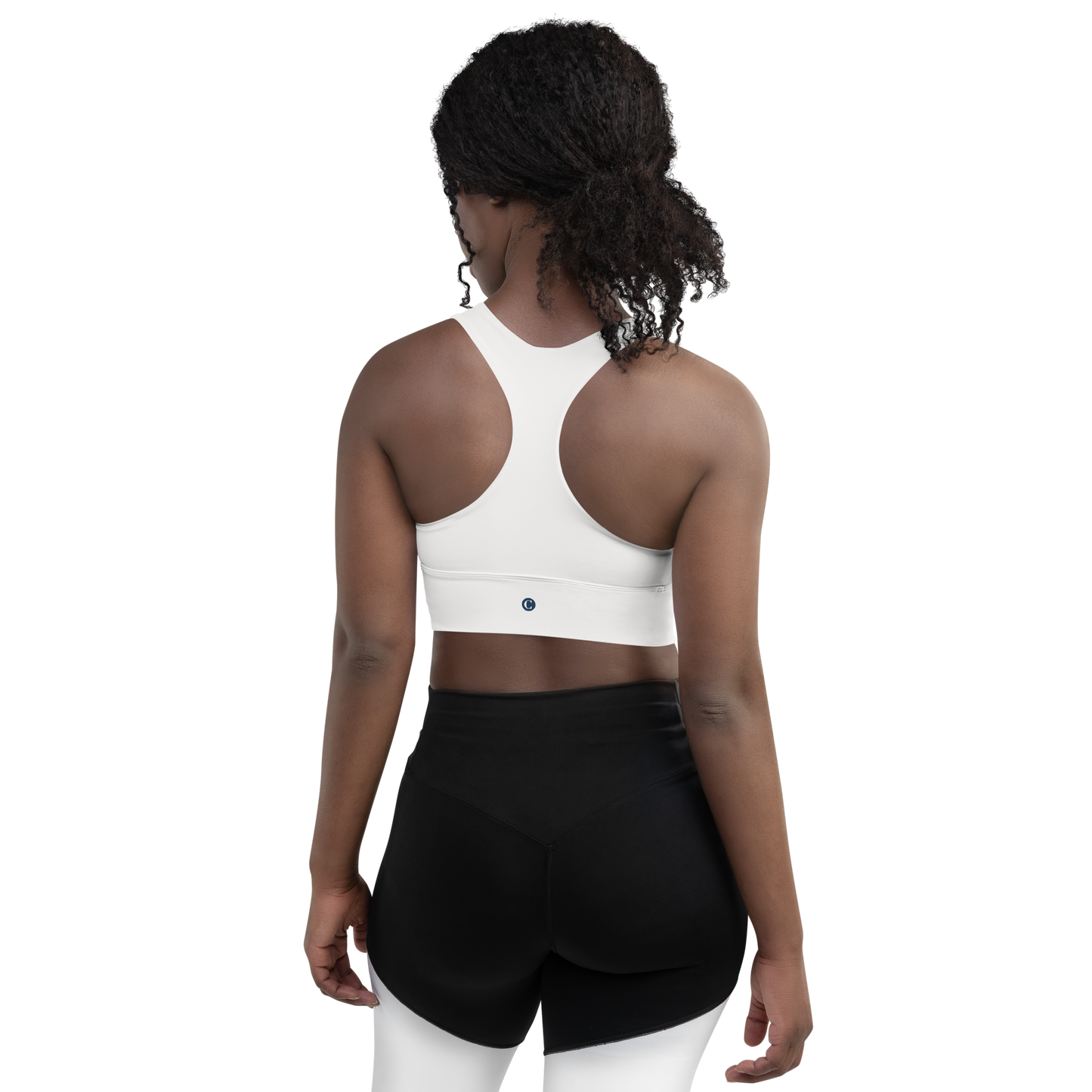 Michigan Upper Peninsula Longline Sports Bra (w/ UP Outline) | Birch Bark White