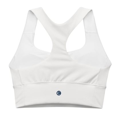 Michigan Upper Peninsula Longline Sports Bra (w/ UP Outline) | Birch Bark White