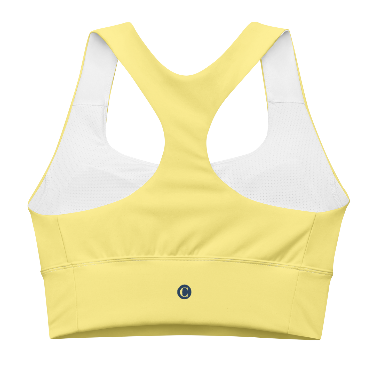 Michigan Upper Peninsula Longline Sports Bra (w/ UP Outline) | Cherry Yellow