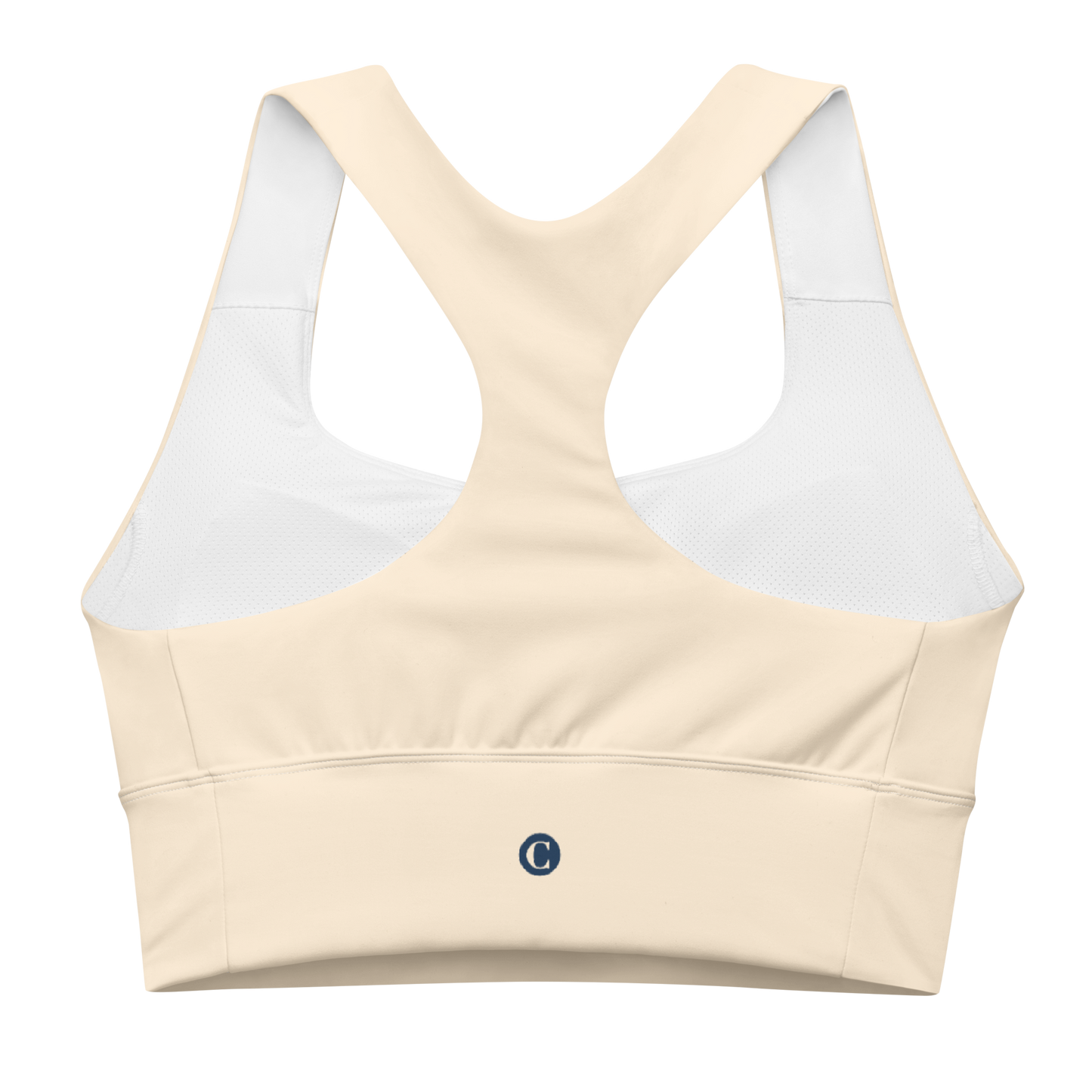 Michigan Upper Peninsula Longline Sports Bra (w/ UP Outline) | Champagne White