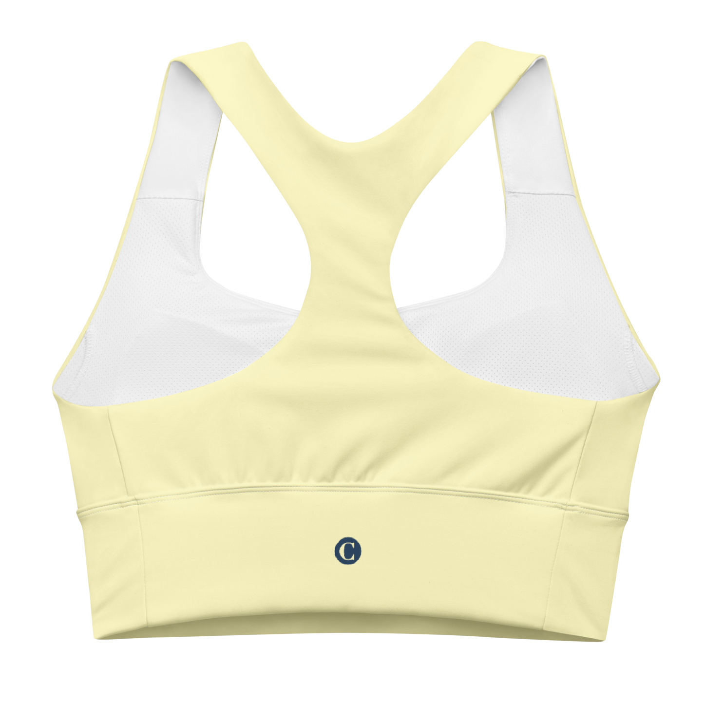 Michigan Upper Peninsula Longline Sports Bra (w/ UP Outline) | Canary Yellow