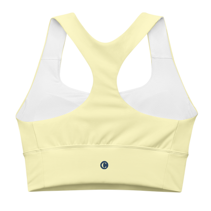 Michigan Upper Peninsula Longline Sports Bra (w/ UP Outline) | Canary Yellow