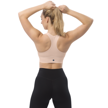 Michigan Upper Peninsula Longline Sports Bra (w/ UP Outline) | Cinderella Pink