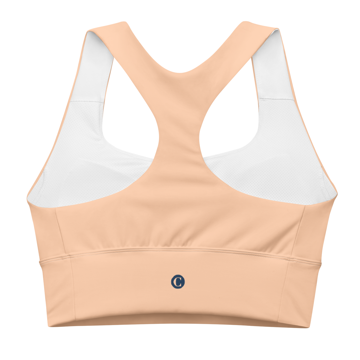 Michigan Upper Peninsula Longline Sports Bra (w/ UP Outline) | Peach