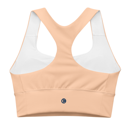 Michigan Upper Peninsula Longline Sports Bra (w/ UP Outline) | Peach