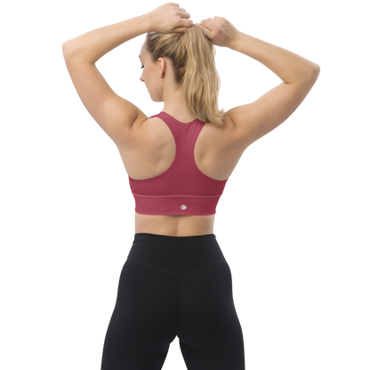 Michigan Upper Peninsula Longline Sports Bra (w/ UP Outline) | Popstar Pink