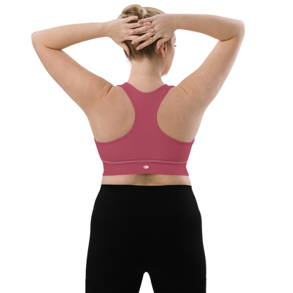 Michigan Upper Peninsula Longline Sports Bra (w/ UP Outline) | Popstar Pink