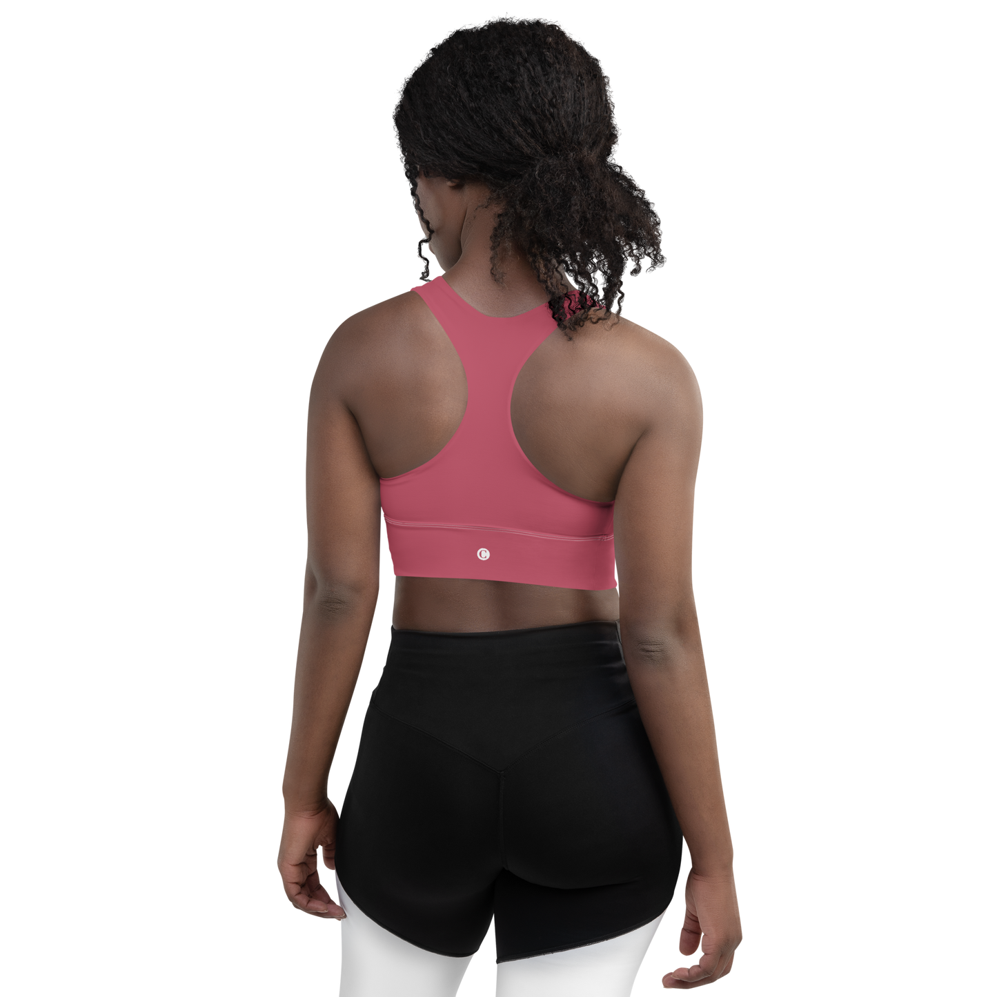 Michigan Upper Peninsula Longline Sports Bra (w/ UP Outline) | Popstar Pink