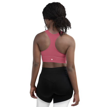 Michigan Upper Peninsula Longline Sports Bra (w/ UP Outline) | Popstar Pink