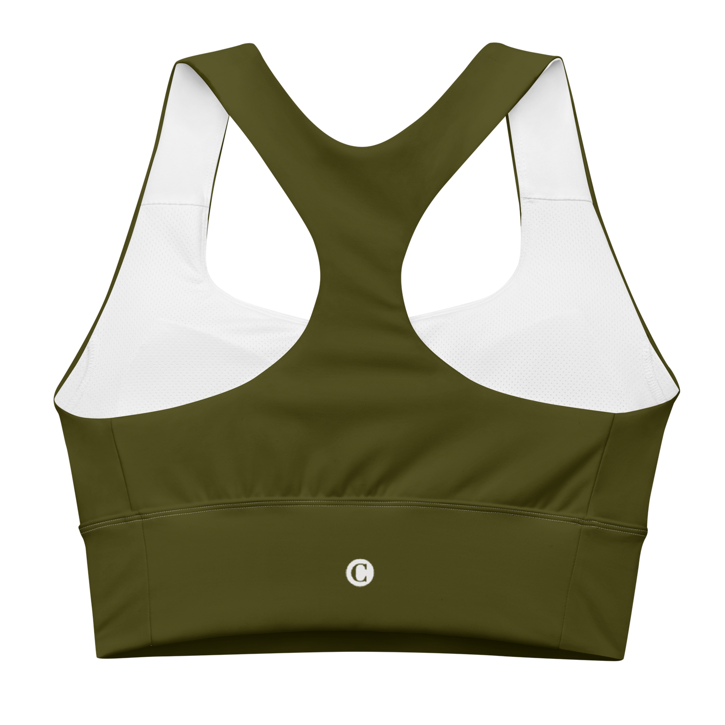 Michigan Upper Peninsula Longline Sports Bra (w/ UP Outline) | Military Green