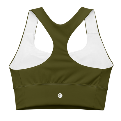 Michigan Upper Peninsula Longline Sports Bra (w/ UP Outline) | Military Green