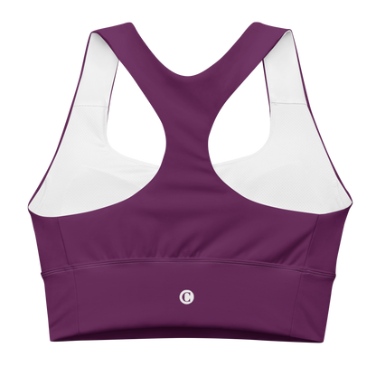 Michigan Upper Peninsula Longline Sports Bra (w/ UP Outline) | Tyrian Purple