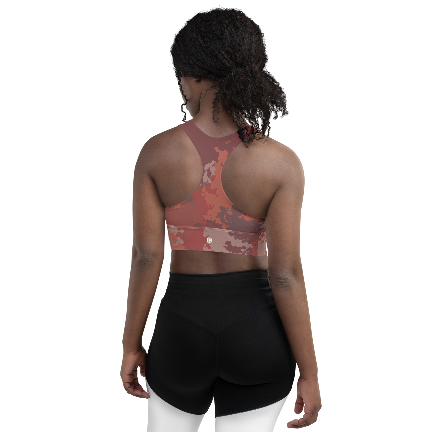 Michigan Upper Peninsula Longline Sports Bra (w/ UP Outline) | Ore Dock Camo