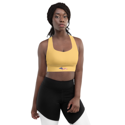 Michigan Upper Peninsula Longline Sports Bra (w/ UP USA Flag) | Citrine