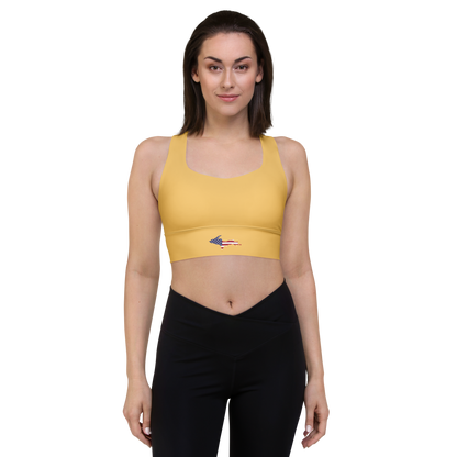 Michigan Upper Peninsula Longline Sports Bra (w/ UP USA Flag) | Citrine