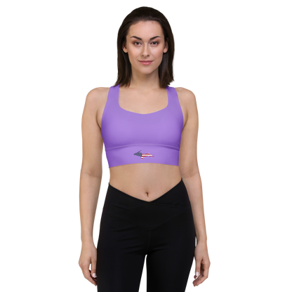 Michigan Upper Peninsula Longline Sports Bra (w/ UP USA Flag) | Lavander