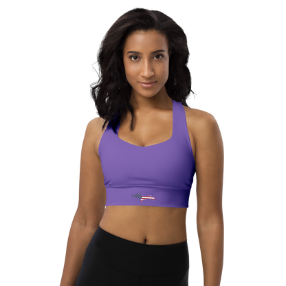 Michigan Upper Peninsula Longline Sports Bra (w/ UP USA Flag) | Lake Iris