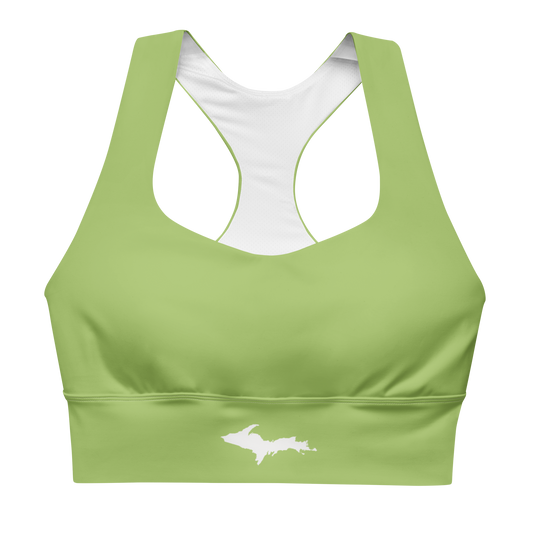 Michigan Upper Peninsula Longline Sports Bra (w/ UP Outline) | Gooseberry Green