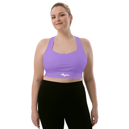 Michigan Upper Peninsula Longline Sports Bra (w/ UP Outline) | Lavender