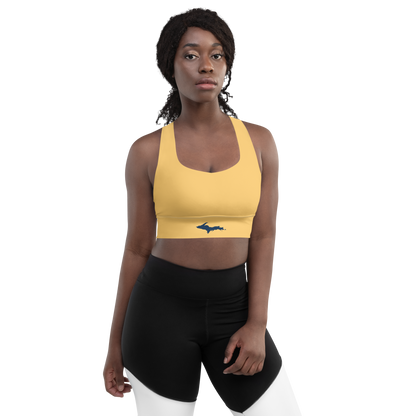 Michigan Upper Peninsula Longline Sports Bra (w/ UP Outline) | Citrine