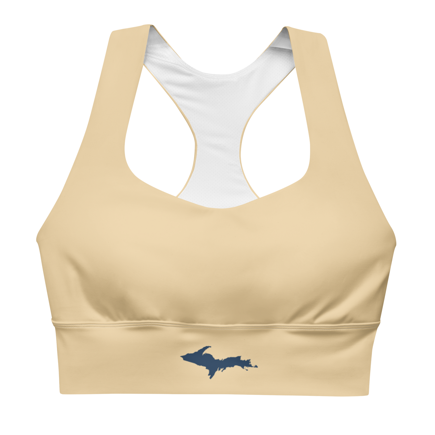 Michigan Upper Peninsula Longline Sports Bra (w/ UP Outline) | Maple