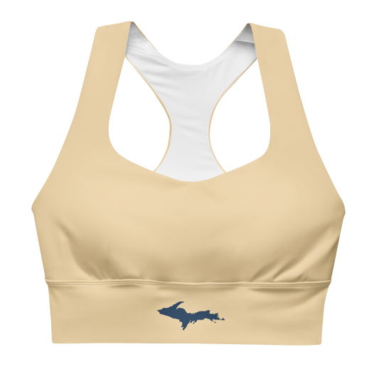 Michigan Upper Peninsula Longline Sports Bra (w/ UP Outline) | Maple