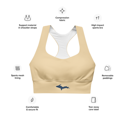 Michigan Upper Peninsula Longline Sports Bra (w/ UP Outline) | Maple