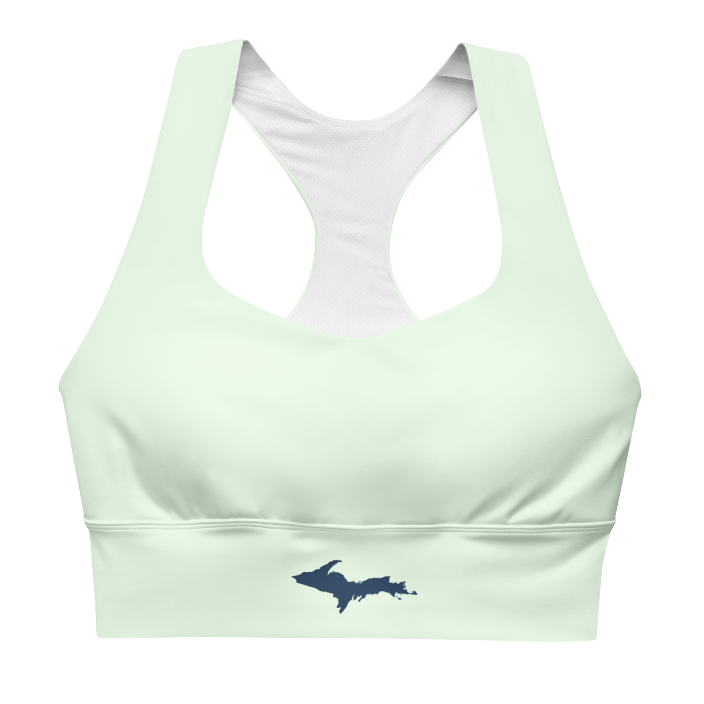 Michigan Upper Peninsula Longline Sports Bra (w/ UP Outline) | Dew Green