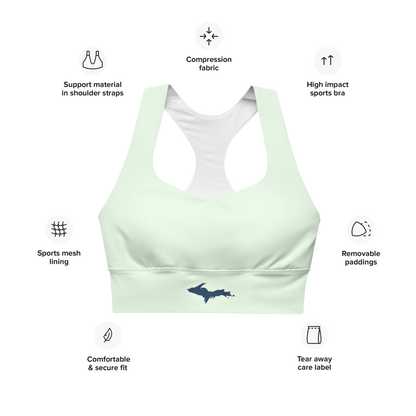 Michigan Upper Peninsula Longline Sports Bra (w/ UP Outline) | Dew Green