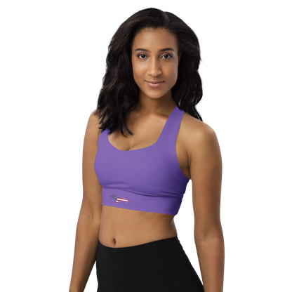 Michigan Upper Peninsula Longline Sports Bra (w/ UP USA Flag) | Lake Iris