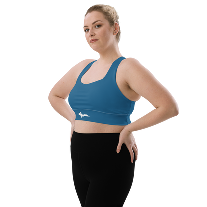 Michigan Upper Peninsula Longline Sports Bra (w/ UP Outline) | Blueberry