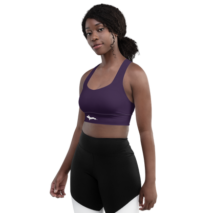 Michigan Upper Peninsula Longline Sports Bra (w/ UP Outline) | Blackcurrant