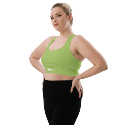 Michigan Upper Peninsula Longline Sports Bra (w/ UP Outline) | Gooseberry Green