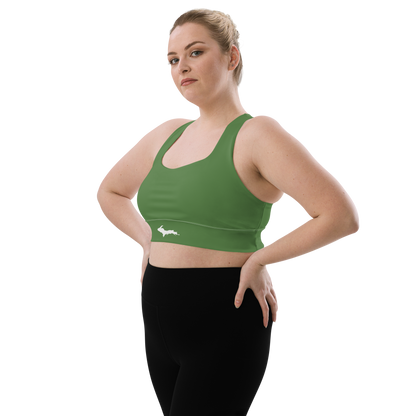 Michigan Upper Peninsula Longline Sports Bra (w/ UP Outline) | Army Green