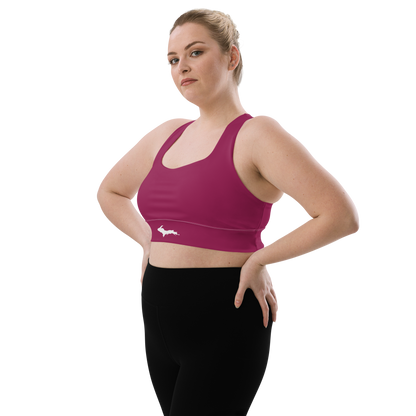 Michigan Upper Peninsula Longline Sports Bra (w/ UP Outline) | Ruby Red