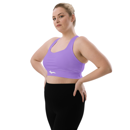 Michigan Upper Peninsula Longline Sports Bra (w/ UP Outline) | Lavender