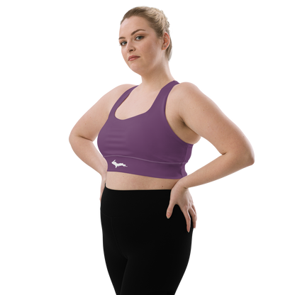 Michigan Upper Peninsula Longline Sports Bra (w/ UP Outline) | Plum