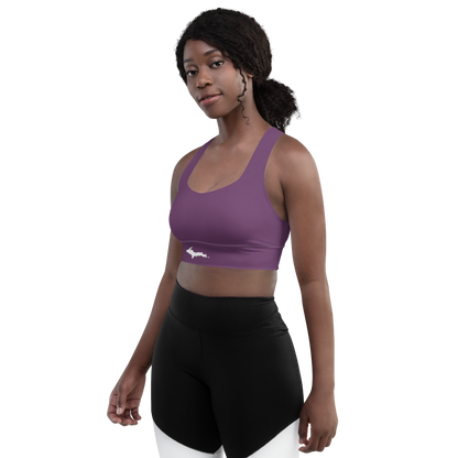 Michigan Upper Peninsula Longline Sports Bra (w/ UP Outline) | Plum